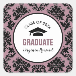 Adesivo Quadrado Graduação Personalizada de cor damasco