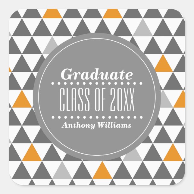 Adesivo Quadrado Graduação Personalizada de Padrão Geométrico (Frente)