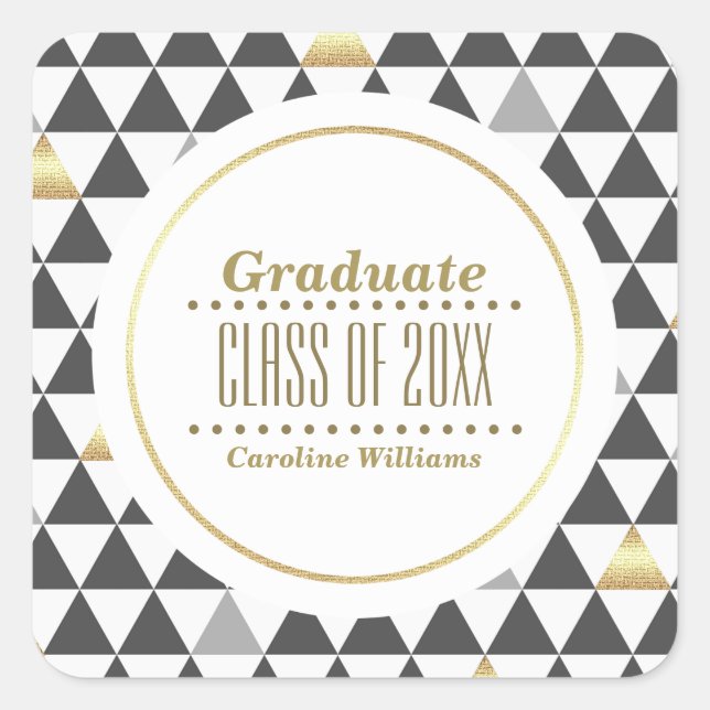 Adesivo Quadrado Graduação Personalizada de Padrão Geométrico (Frente)