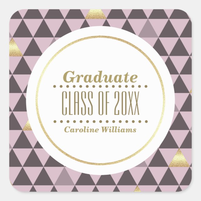 Adesivo Quadrado Graduação Personalizada de Padrão Geométrico (Frente)