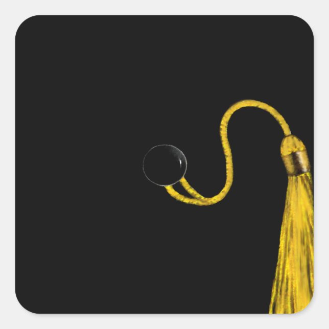 Adesivo Quadrado Graduação Preta e Dourada (Frente)