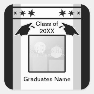Adesivo Quadrado Graduação preto, branco e cinzento (quadro da