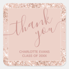 Adesivo Quadrado Graduação Rosa Da Largura Agradeço Ao Vinheta Quad