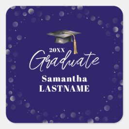 Adesivo Quadrado Graduation Any Year Announcement Seal Sticker