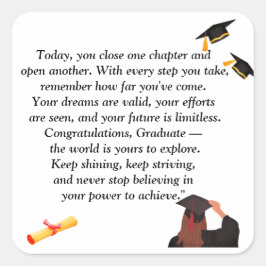 Adesivo Quadrado  Graduation- Universal Design for all ages