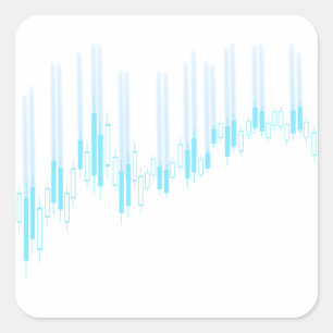 Adesivo Quadrado Gráfico Candlestick