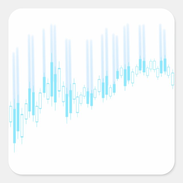 Adesivo Quadrado Gráfico Candlestick (Frente)