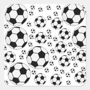 Adesivo Quadrado Gráfico de Bola de Futebol Clássico Fã de Esportes