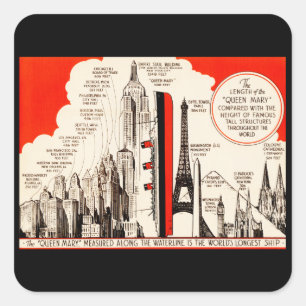 Adesivo Quadrado Gráfico de Comparação da Rainha Mary