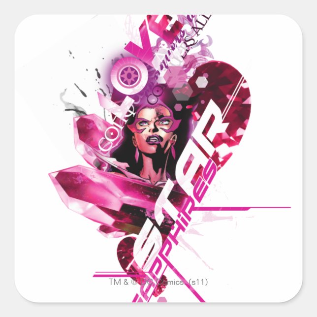 Adesivo Quadrado Gráfico de Sapphire Estrela 8 (Frente)