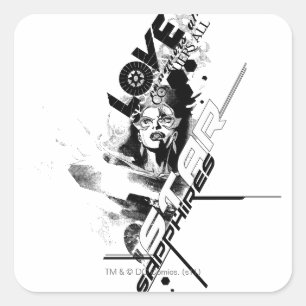 Adesivo Quadrado Gráfico de Sapphire Estrela 9