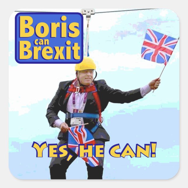 Adesivo Quadrado Gráfico divertido Boris Johnson Brexit da imagem d (Frente)