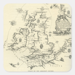 Adesivo Quadrado Gráfico do curso da Armada Espanhola