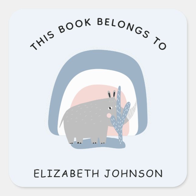 Adesivo Quadrado Gráfico do Rinotraqueíte Rótulo Rótulo Ilustração  (Frente)