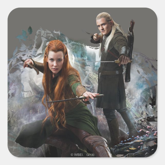 Adesivo Quadrado Gráfico TAURIEL™ e LEGOLAS GREENLEAF™ (Frente)