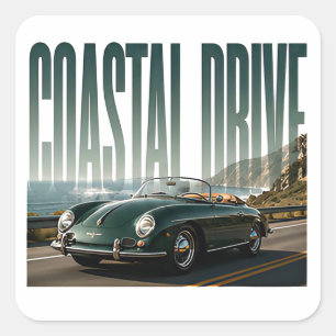 Adesivo Quadrado Gráficos de Automobilismo de Luxo da Coastal Drive