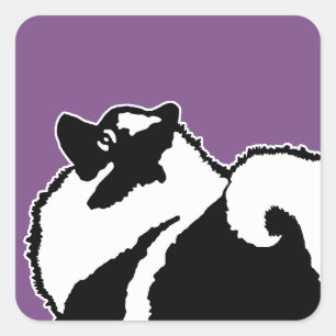 Adesivo Quadrado Gráficos do Keeshond - arte original bonito do c