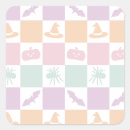 Adesivo Quadrado Gráficos e Checkerboard do Pastel de Corte