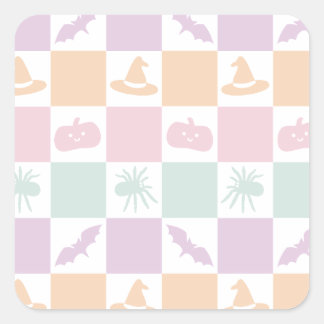 Adesivo Quadrado Gráficos e Checkerboard do Pastel de Corte