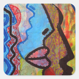 Adesivo Quadrado Grafite Abstrato colorido