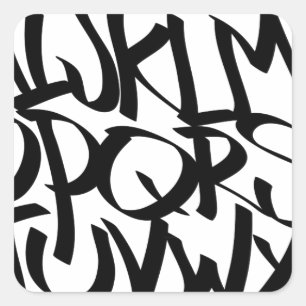 Adesivo Quadrado grafite alfabético