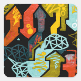 Adesivo Quadrado Grafite Art Stickers