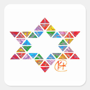 Adesivo Quadrado Grafite Mosaico - Arte Judaica nas Estrelas