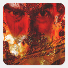 Adesivo Quadrado Grafite Vermelho