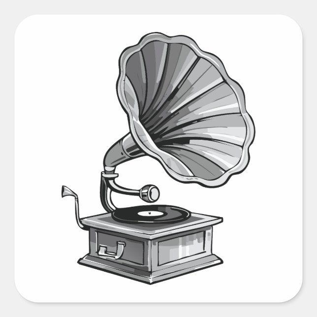 Adesivo Quadrado Gramophone (Frente)