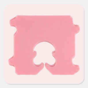 Adesivo Quadrado Grampo de Pão Rosa Moderno Silhueta Geométrica