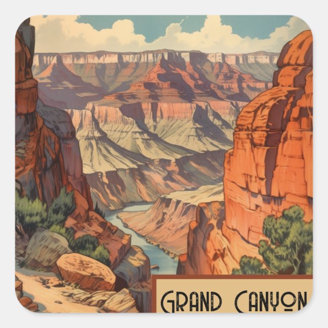 Adesivo Quadrado Grand Canyon - Viagem Design (Frente)