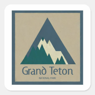 Adesivo Quadrado Grand Teton National Park Rustic