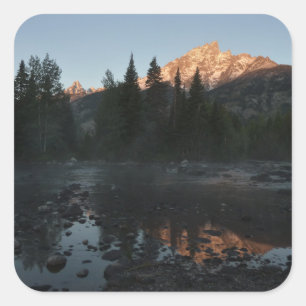 Adesivo Quadrado Grand Teton Sunrise em Cottonwood Creek
