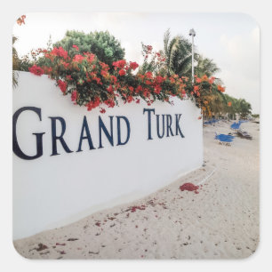 Adesivo Quadrado Grand Turk Beach Scene