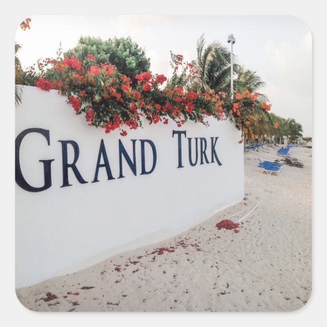 Adesivo Quadrado Grand Turk Beach Scene (Frente)