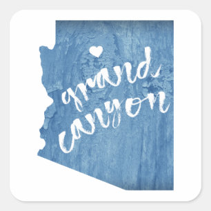 Adesivo Quadrado Grande Canyon Arizona Madeira Grain