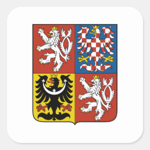 Adesivo Quadrado Grande Casaco de Armas da República Checa