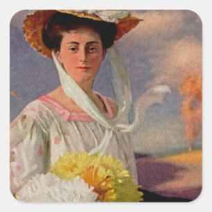 Adesivo Quadrado Grande Dama