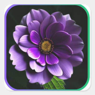 Adesivo Quadrado Grande Design Rosa artístico roxo