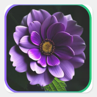 Adesivo Quadrado Grande Design Rosa artístico roxo
