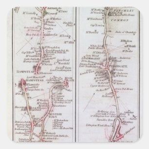 Adesivo Quadrado Grande estrada norte fora de Londres, o 1º de