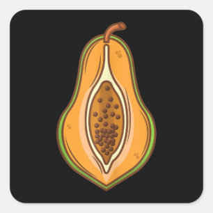 Adesivo Quadrado Grande fantasia de Papaya Fácil e Fácil reprodução