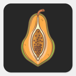 Adesivo Quadrado Grande fantasia de Papaya Fácil e Fácil reprodução