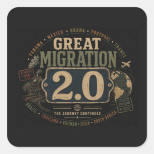 Adesivo Quadrado Grande Migração 2.0