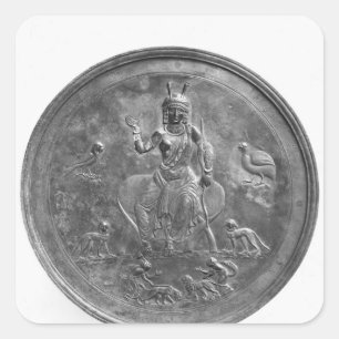 Adesivo Quadrado Grande patera representando uma deusa