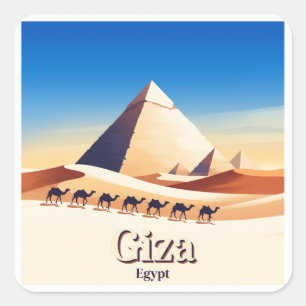 Adesivo Quadrado Grande Pirâmide de Gizé Egito