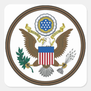 Adesivo Quadrado Grande selo dos Estados Unidos