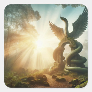 Adesivo Quadrado Grande serpente com asas