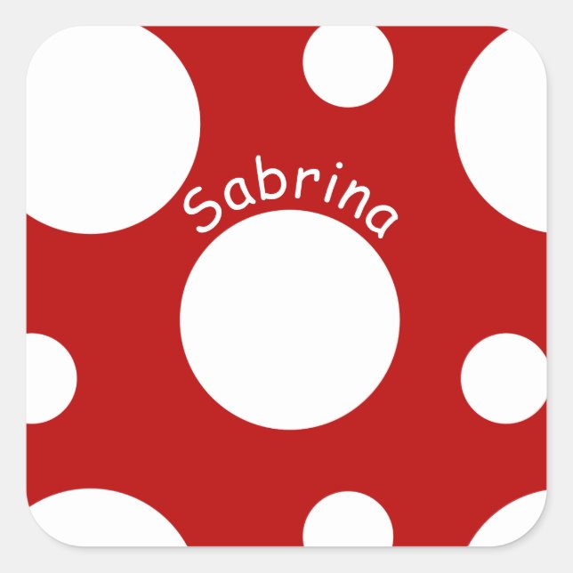 Adesivo Quadrado Grandes bolinhas brancas (Frente)