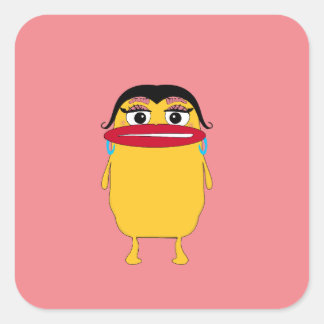 Adesivo Quadrado Grandes lábios - Lady Sticker